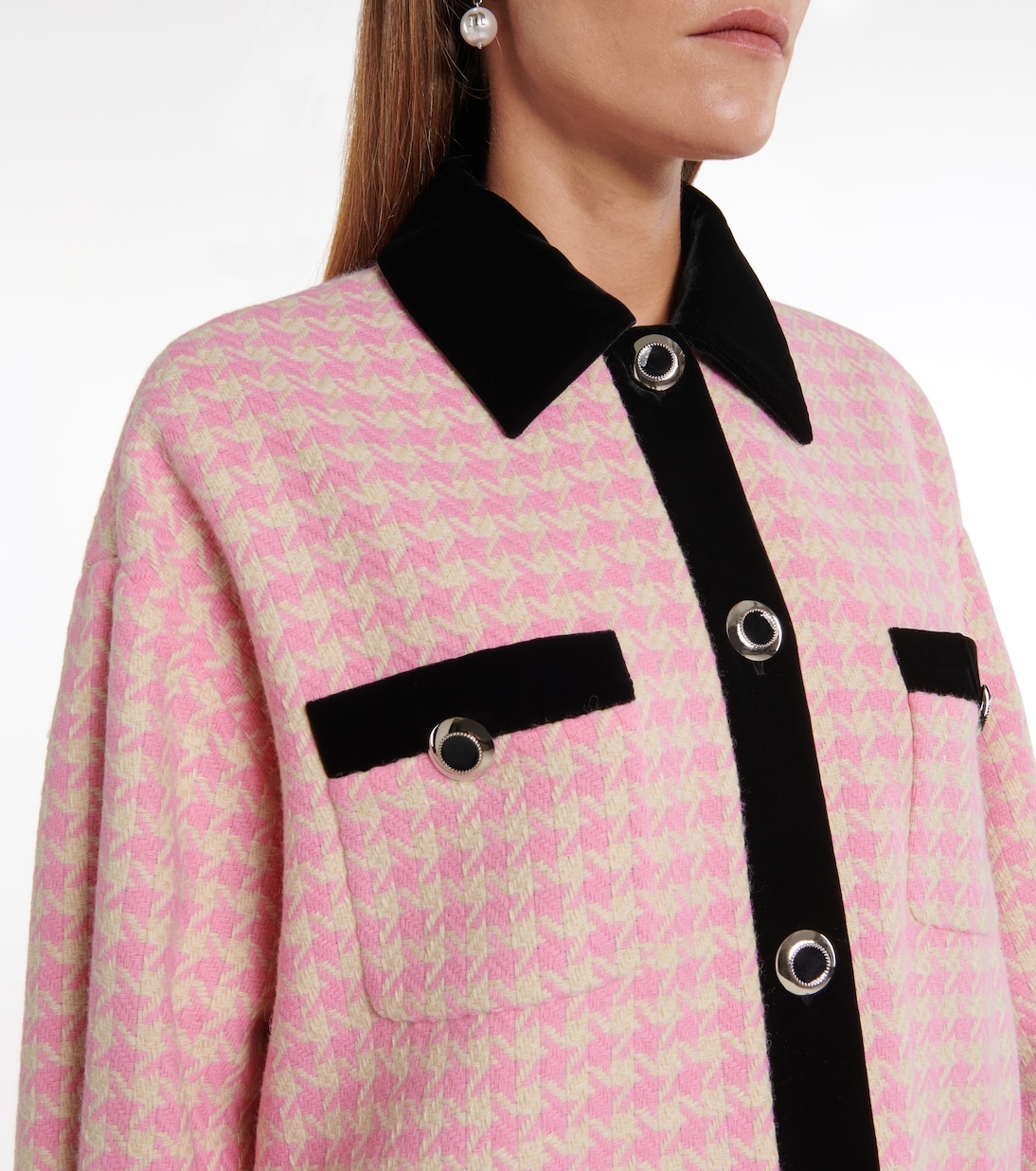 Checked wool-blend jacket | Miu Miu