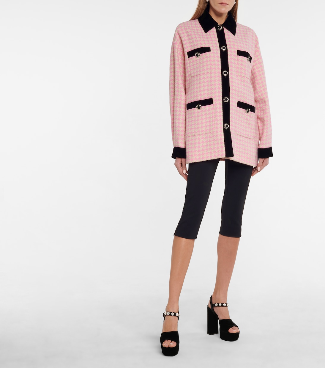 Checked wool-blend jacket | Miu Miu