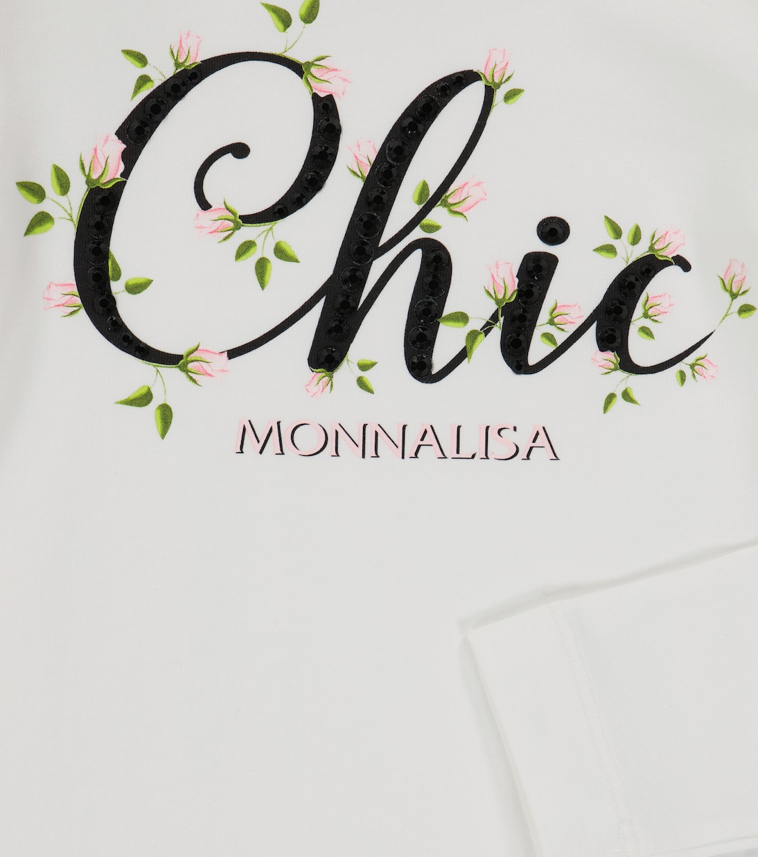 Top de algodón elástico con adornos | Monnalisa