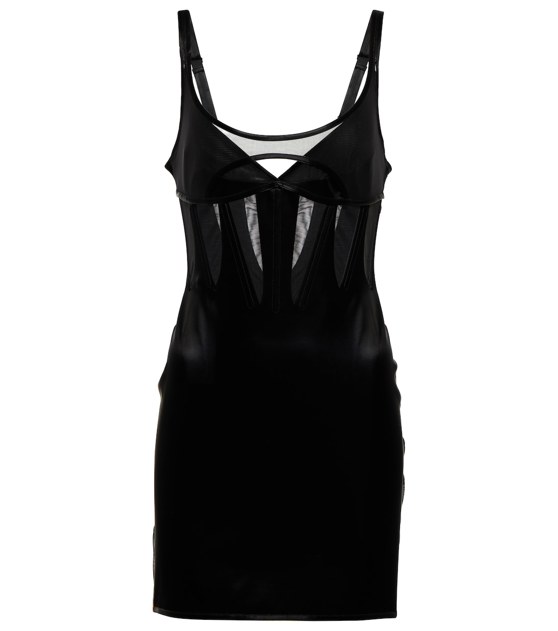 Mesh-paneled bustier minidress | Mugler