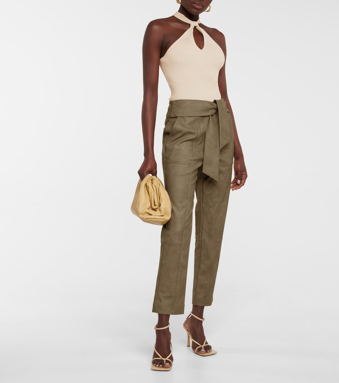 Pantalon Tessa en cuir synthétique à taille haute | Simkhai
