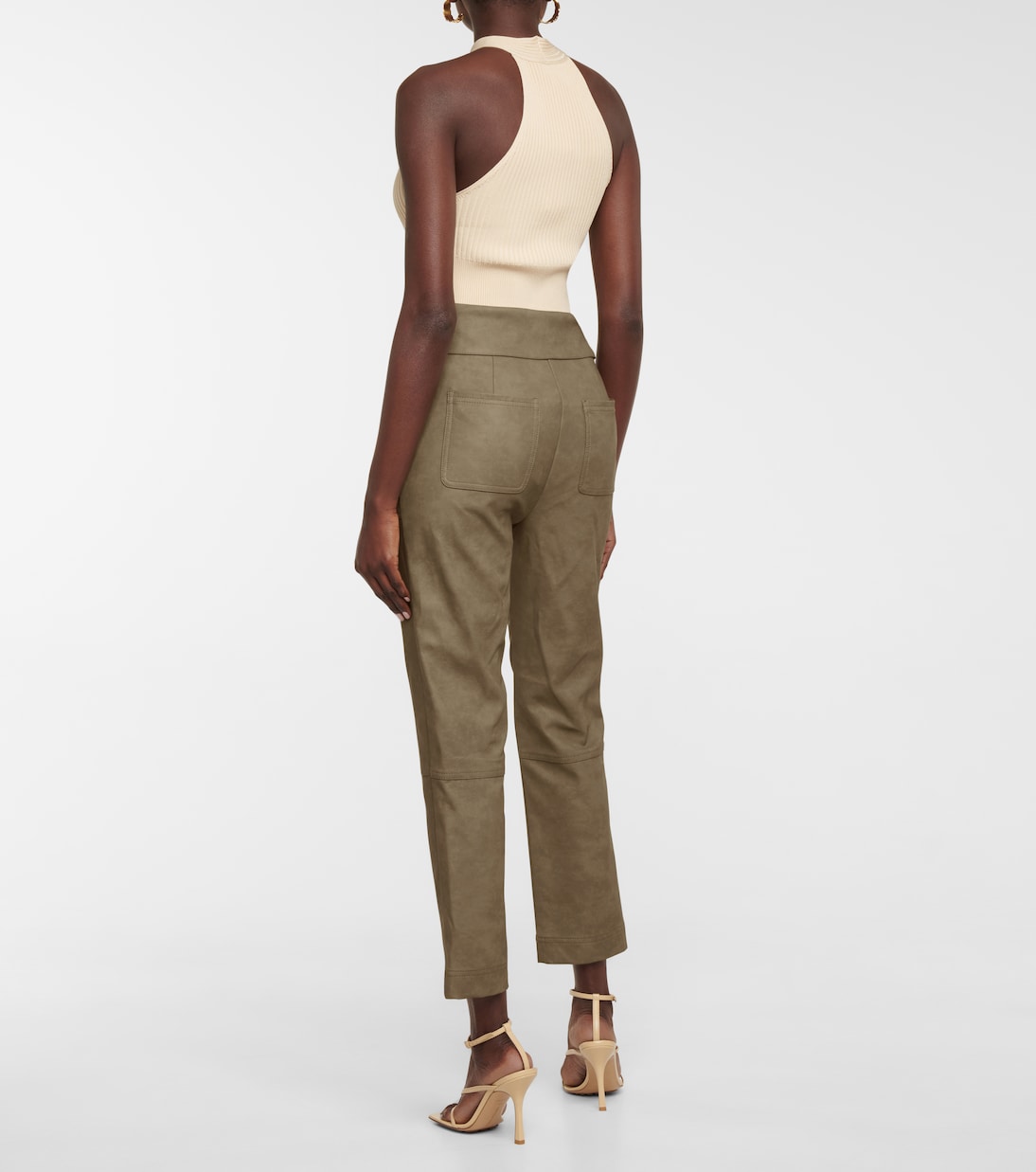 Pantalon Tessa en cuir synthétique à taille haute | Simkhai