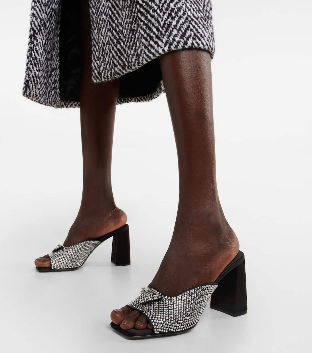 Verzierte Pantoletten aus Satin | Prada