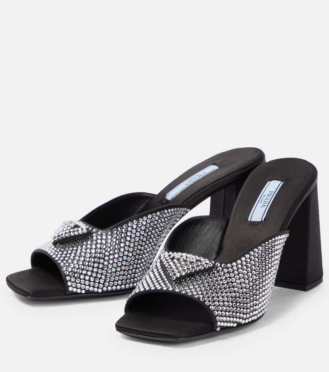 Verzierte Pantoletten aus Satin | Prada