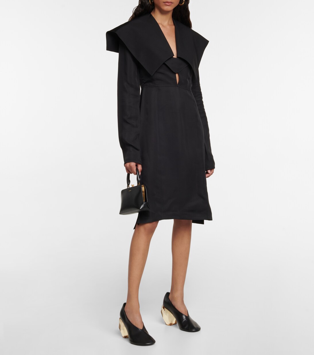 V-neck crêpe minidress | Jil Sander