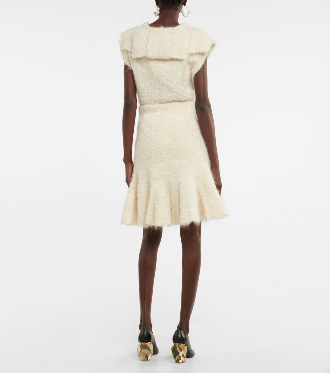 Jupe en mohair mélangé à basque | Jil Sander