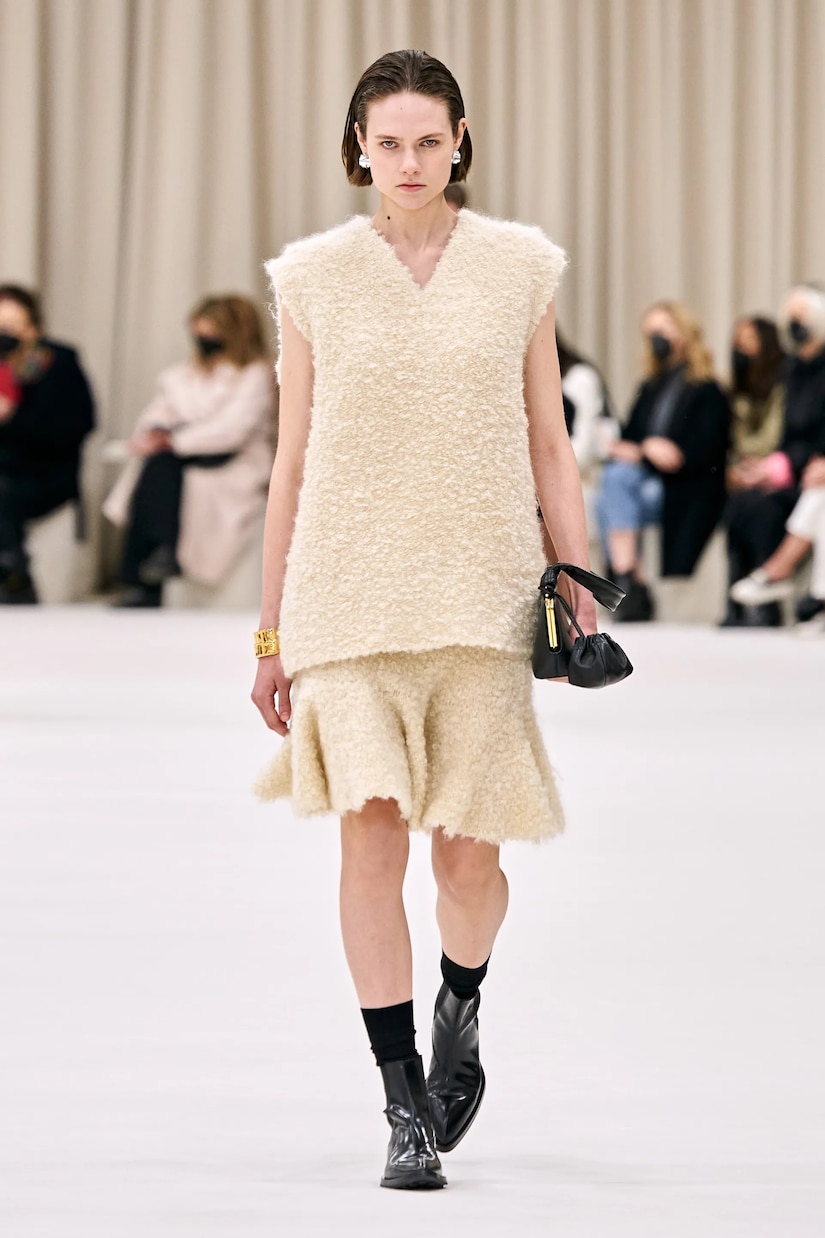 Jupe en mohair mélangé à basque | Jil Sander