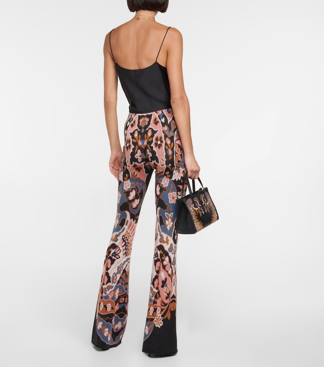 Floral high-rise flared wool pants | Etro