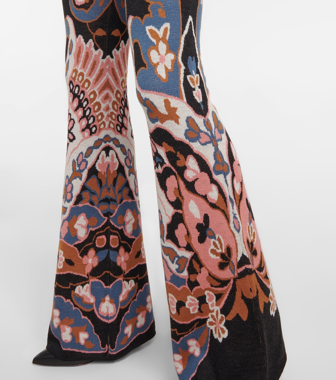 Floral high-rise flared wool pants | Etro
