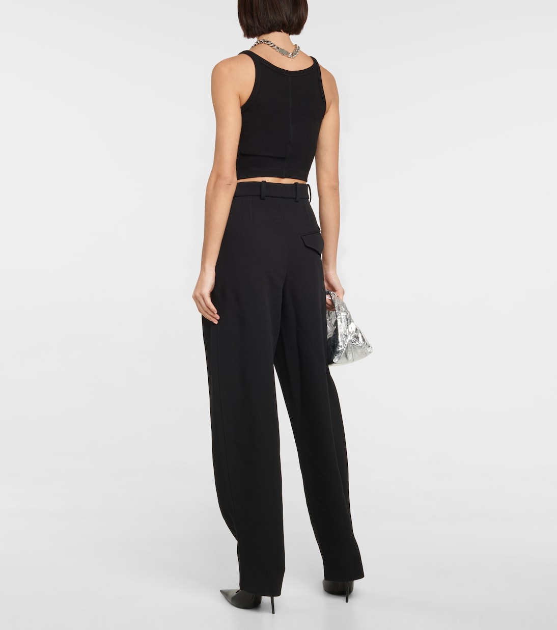 x Hailey Bieber HB wide-leg wool pants | Wardrobe.NYC