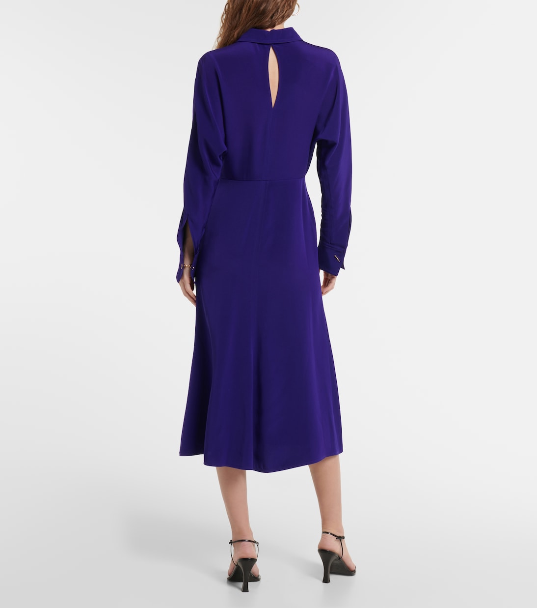 Abito midi a portafoglio in cady | Victoria Beckham