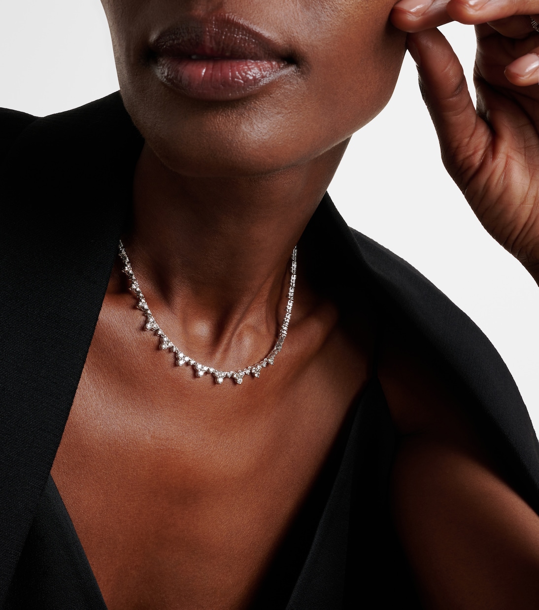 Collana Rivulet Tears in oro bianco 18kt con diamanti | Ileana Makri