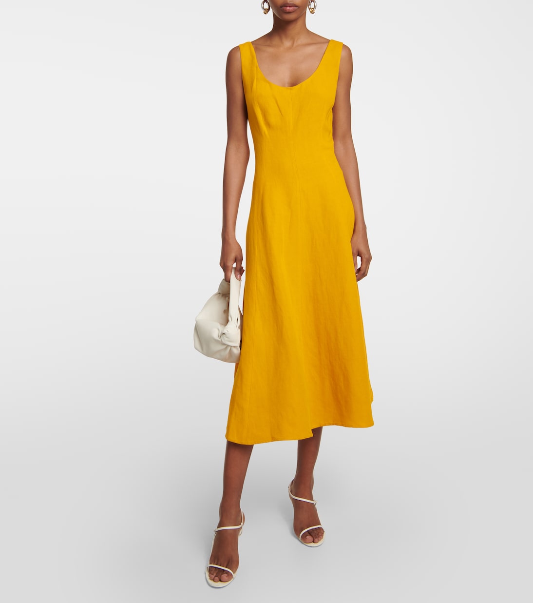 Linen-blend midi dress | Vince