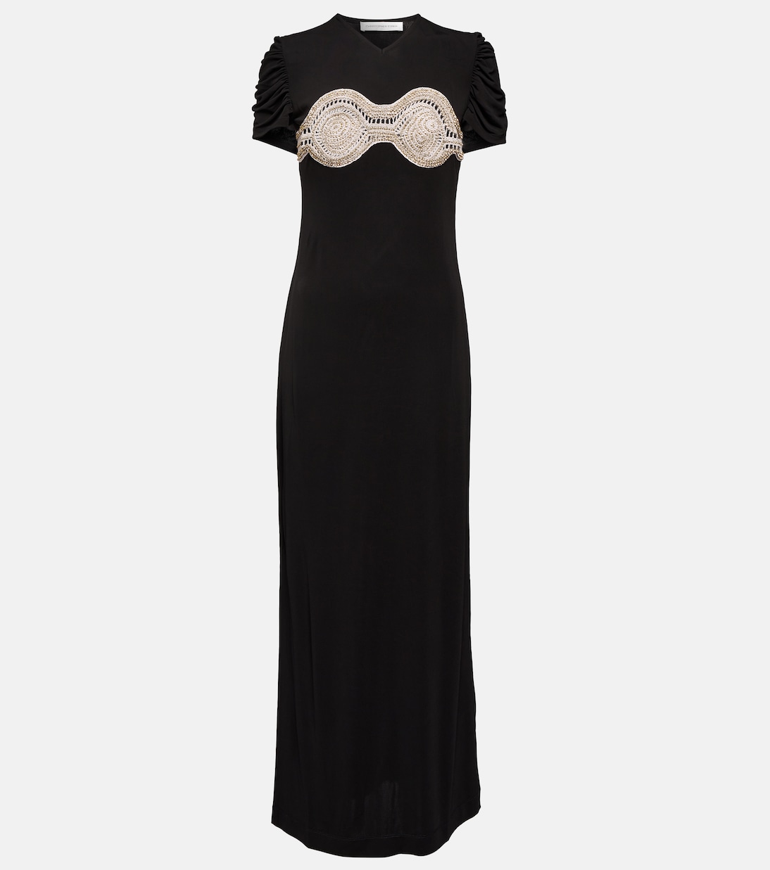 Verziertes Maxikleid aus Jersey | Christopher Esber