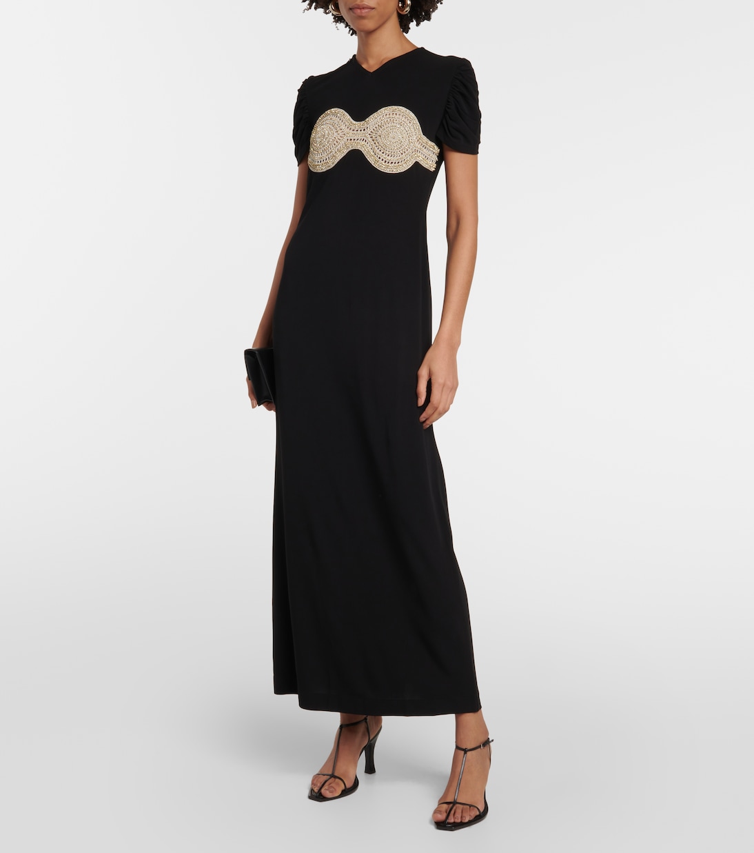 Verziertes Maxikleid aus Jersey | Christopher Esber