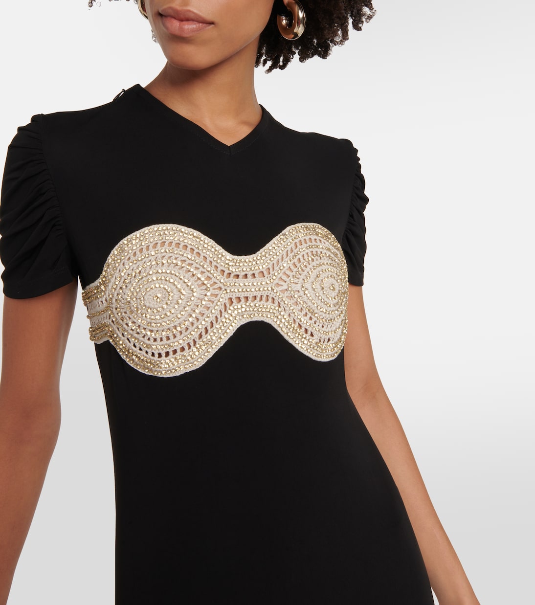 Verziertes Maxikleid aus Jersey | Christopher Esber