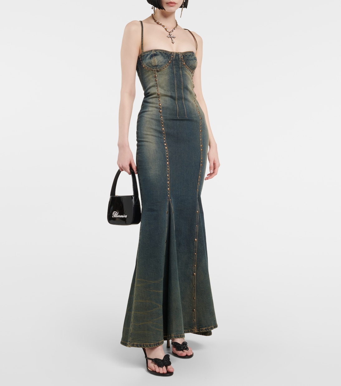 Embellished denim gown | Blumarine