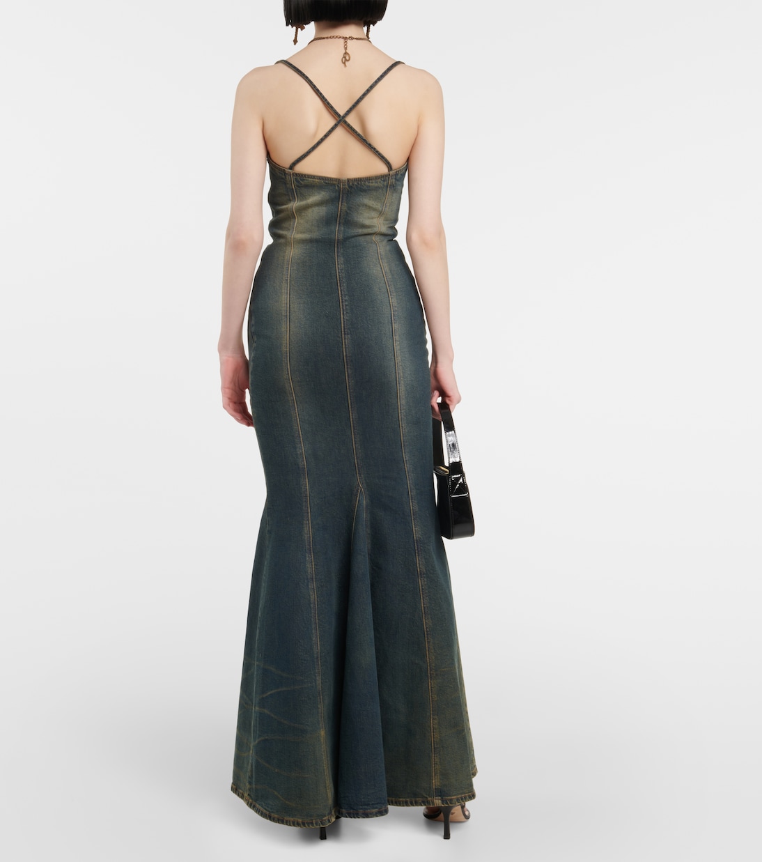 Embellished denim gown | Blumarine