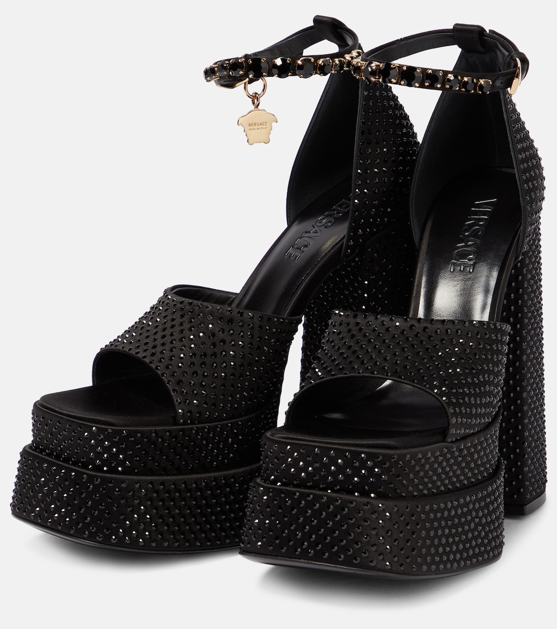 Medusa Aevitas embellished platform sandals | Versace