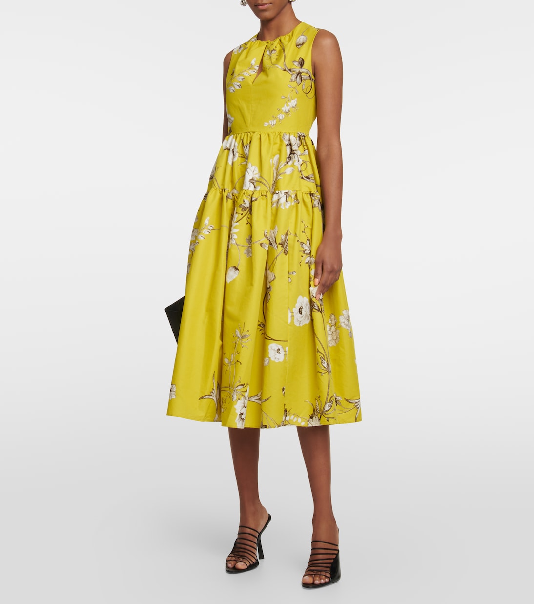 Eleonore floral cotton faille midi dress | Erdem