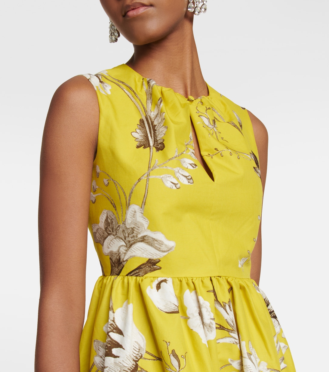 Eleonore floral cotton faille midi dress | Erdem
