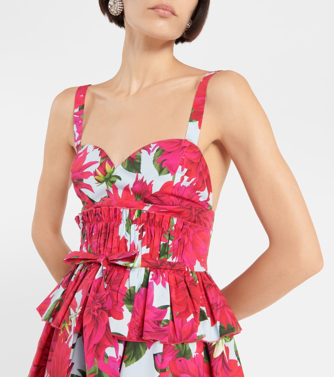 Floral cotton poplin minidress | Oscar de la Renta