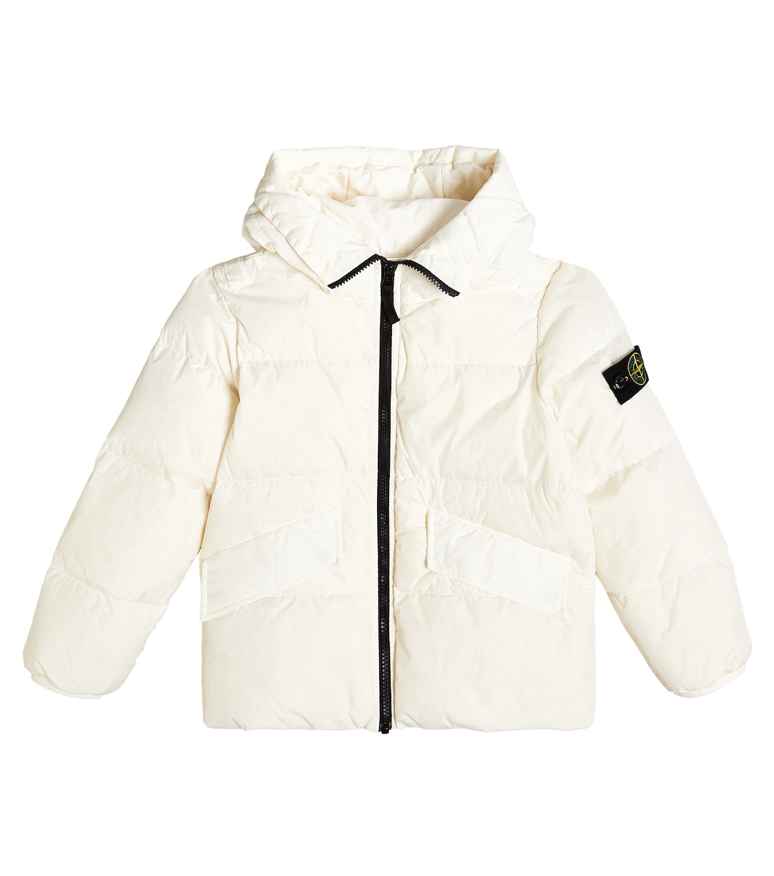 Down jacket in white Stone Island Junior Mytheresa