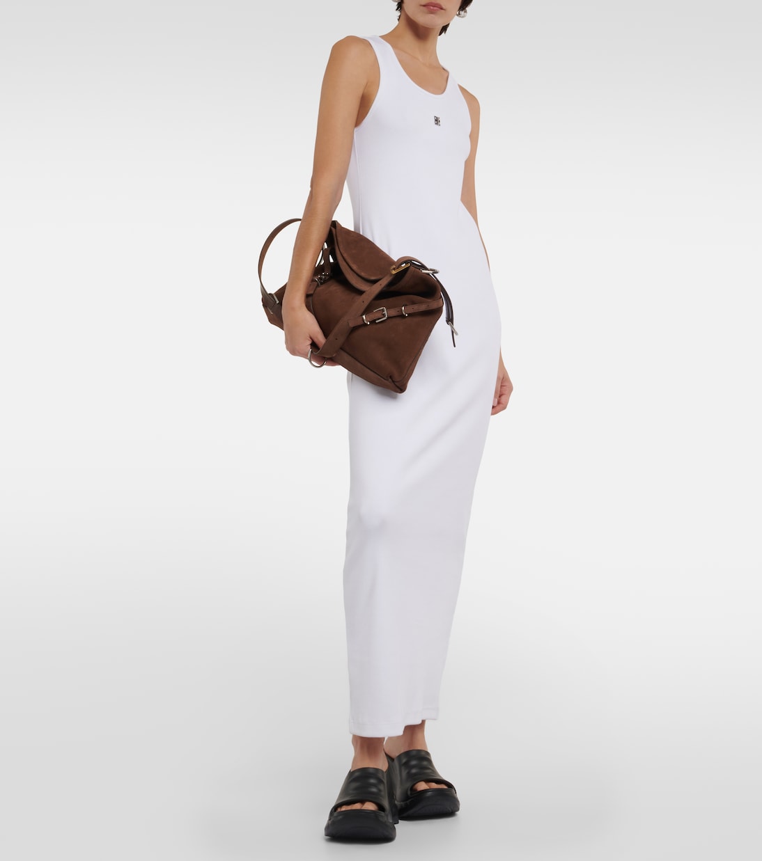 Abito lungo in jersey di cotone a coste | Givenchy