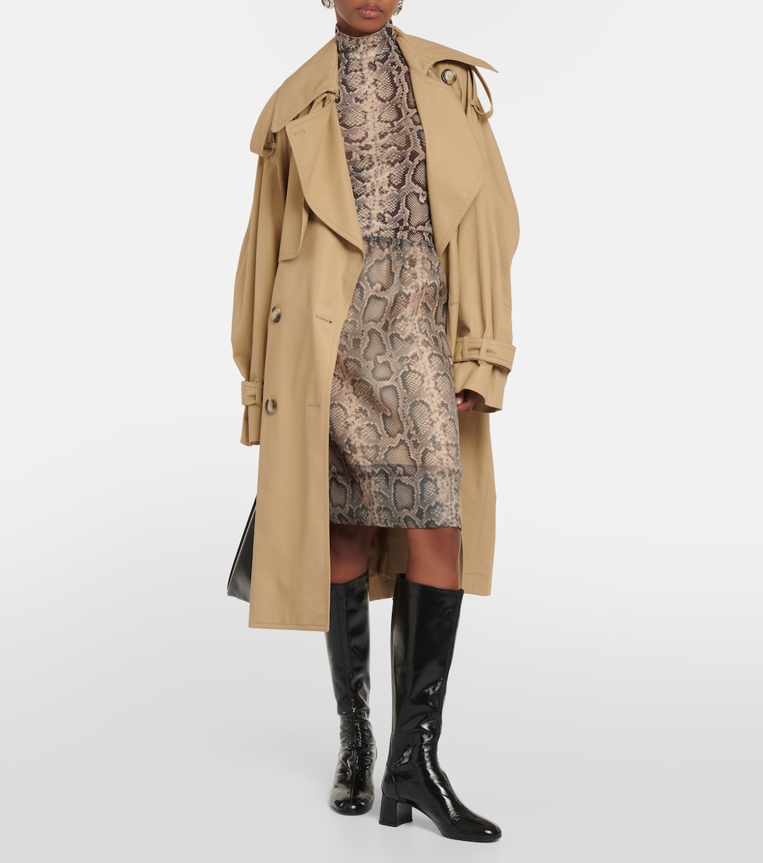 Desio snake-effect organza midi skirt | Sportmax