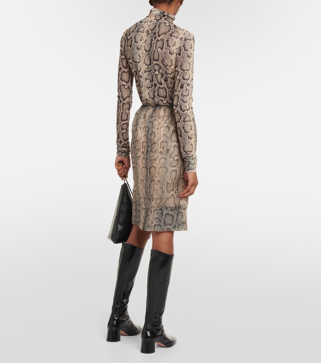 Desio snake-effect organza midi skirt | Sportmax