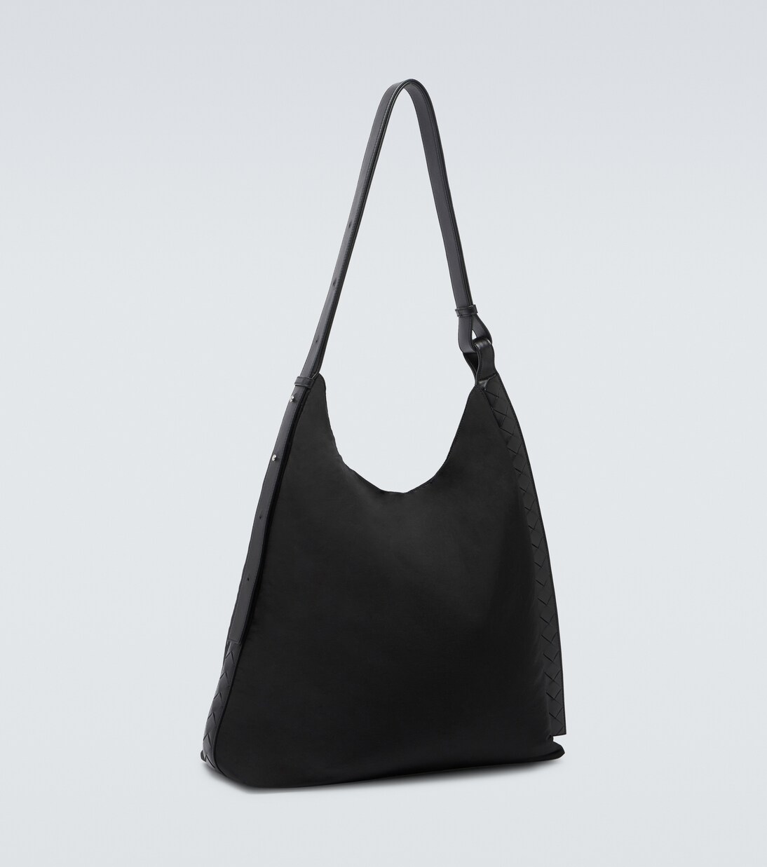 Crossroad Large leather trimmed tote bag in black Bottega Veneta Mytheresa