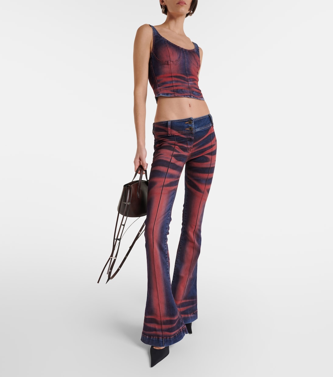 Harley printed denim crop top | KNWLS