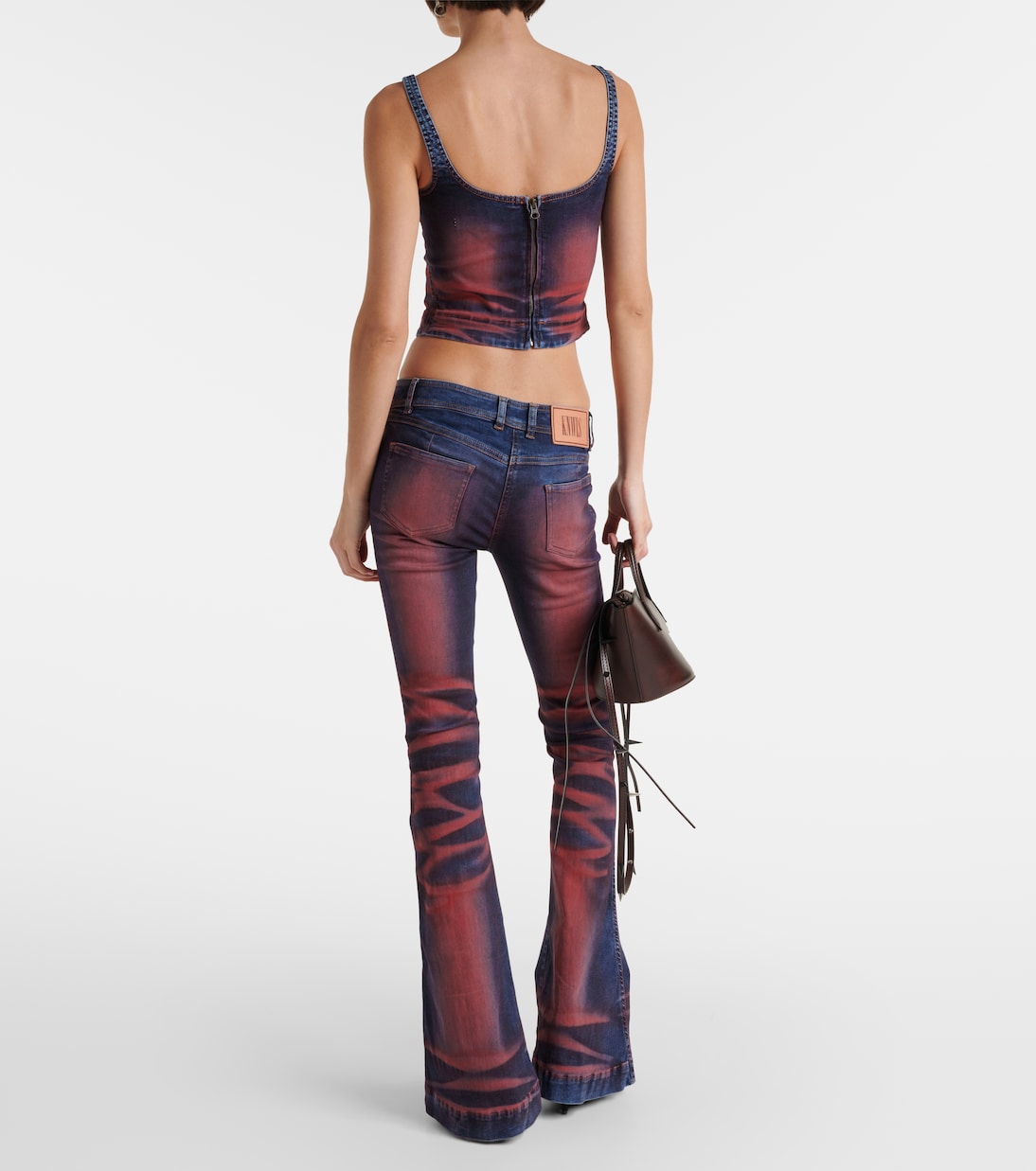 Harley printed denim crop top | KNWLS