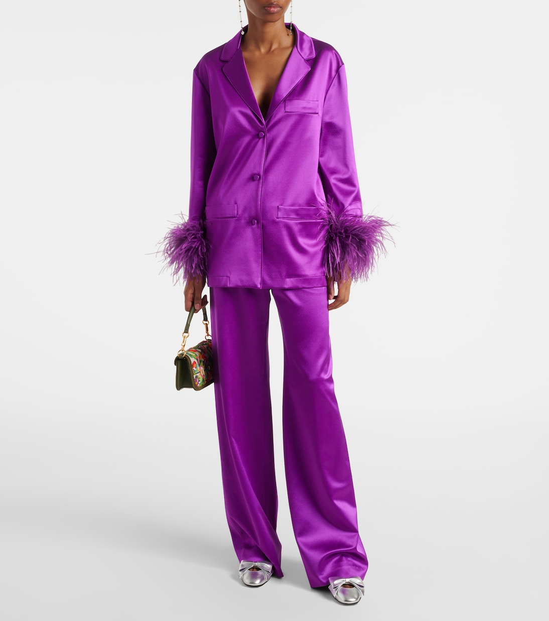 Silk satin wide-leg pants | Valentino