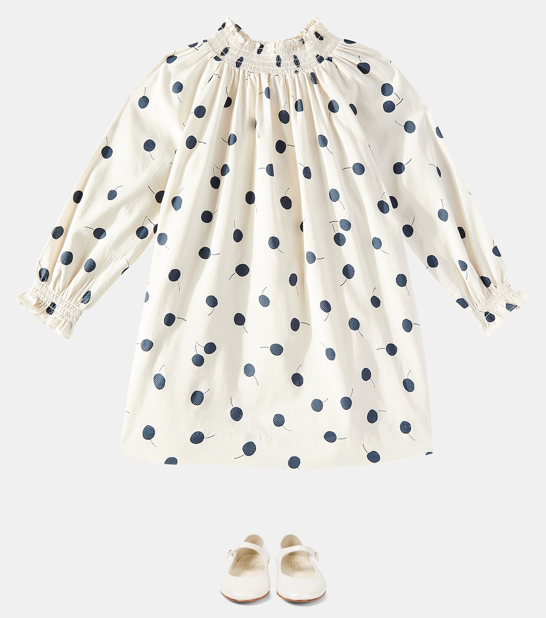 Abito Fleur in cotone arricciato | Bonpoint