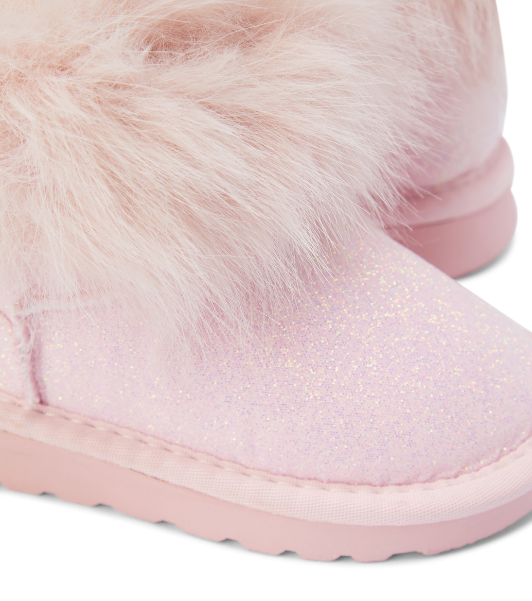 Bebé - botines con pelo sintético y glitter | Monnalisa