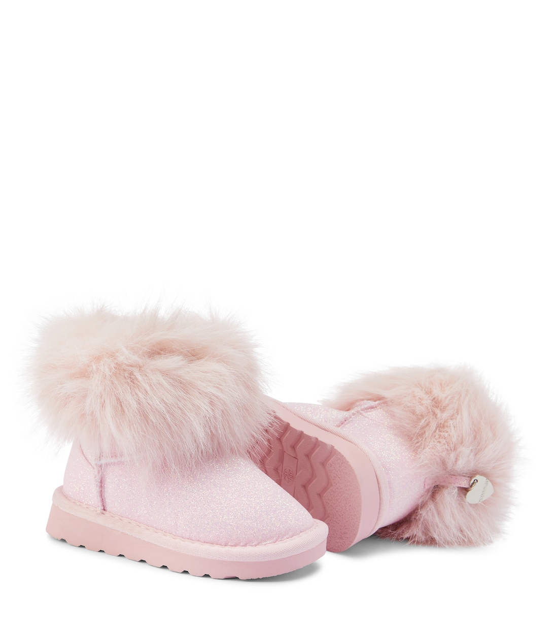 Bebé - botines con pelo sintético y glitter | Monnalisa