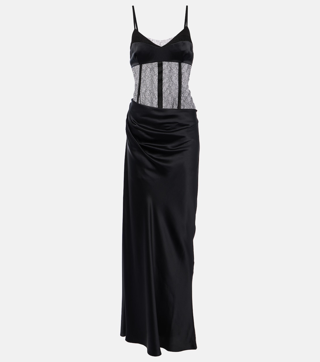 Dunya draped silk satin gown | SIR