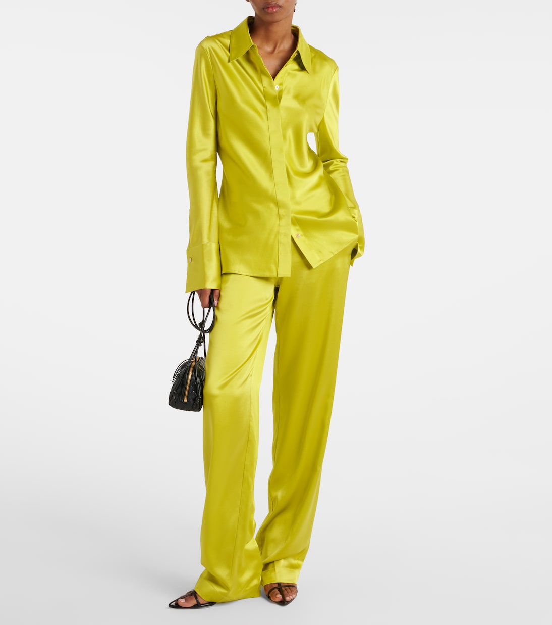 Tova silk satin straight pants | Joseph