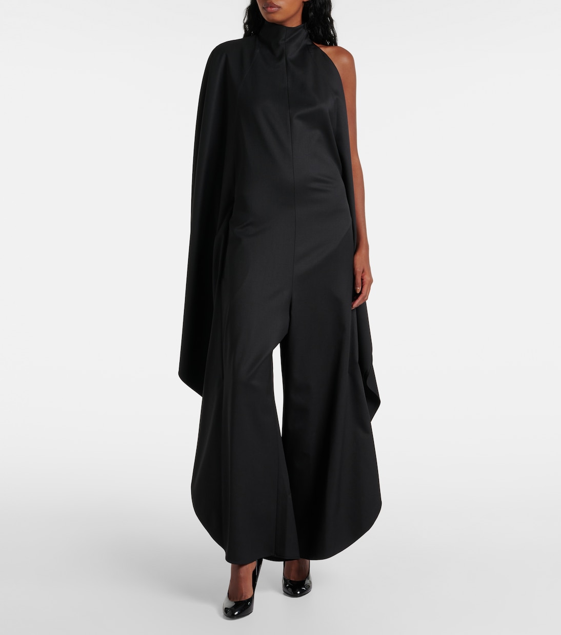 Open-back wool grain de poudre jumpsuit | Alaïa