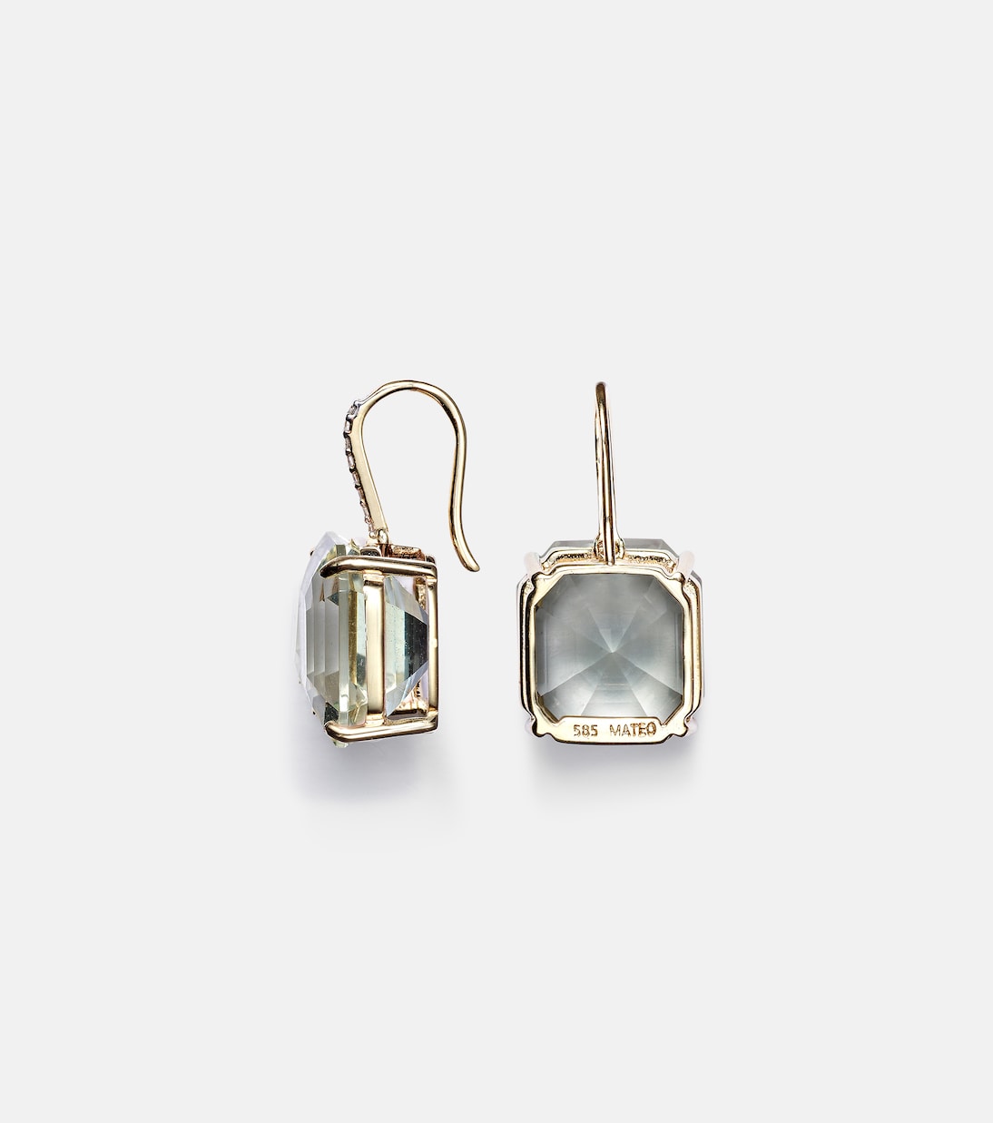 Boucles d'oreilles en or 14 ct, diamants et améthyste | Mateo