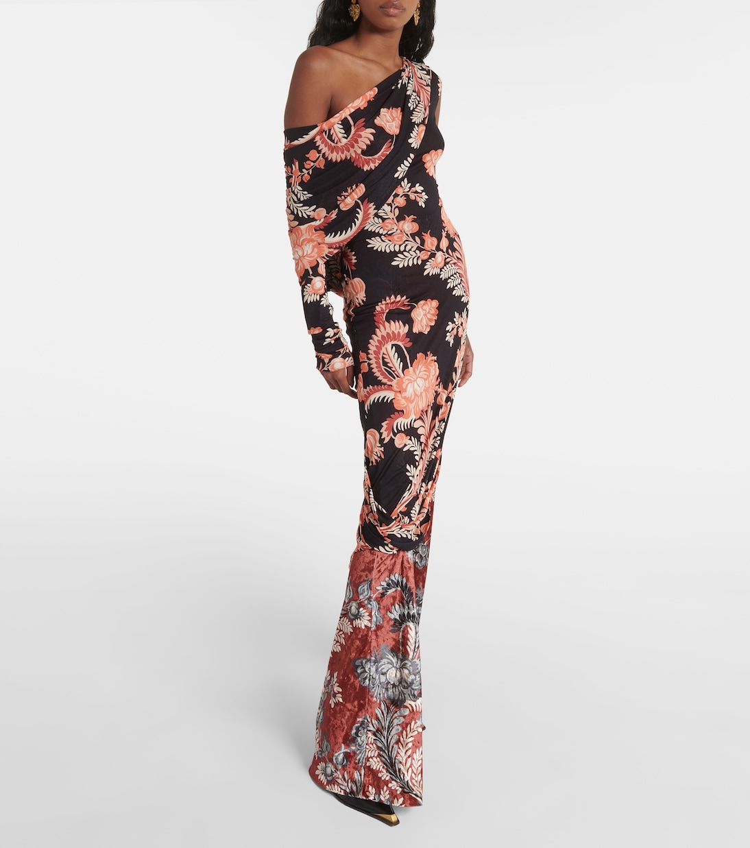 Abito midi asimmetrico con ruches | Etro