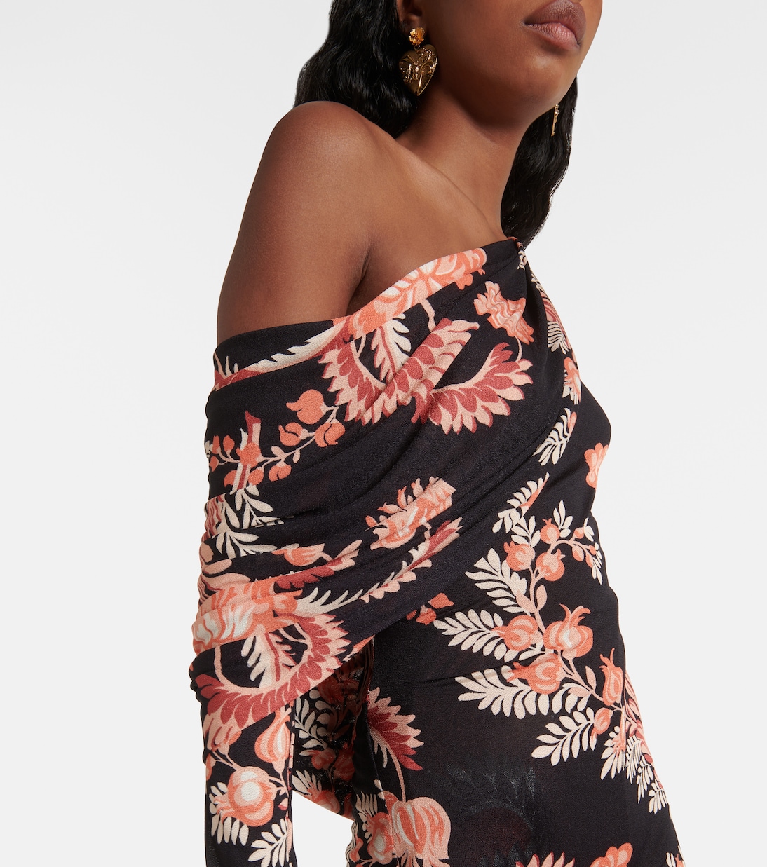 Abito midi asimmetrico con ruches | Etro