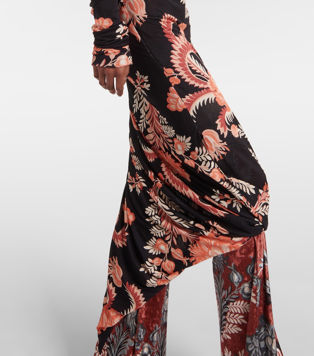Abito midi asimmetrico con ruches | Etro