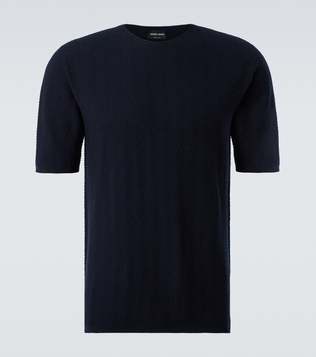 Camiseta de mezcla de lana espigada | Giorgio Armani