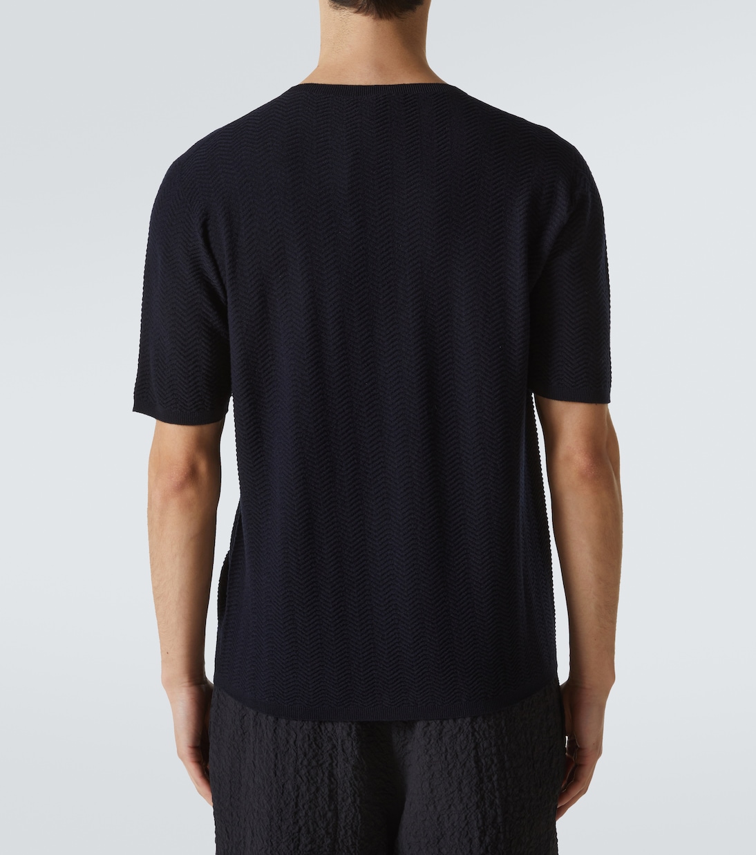 Camiseta de mezcla de lana espigada | Giorgio Armani