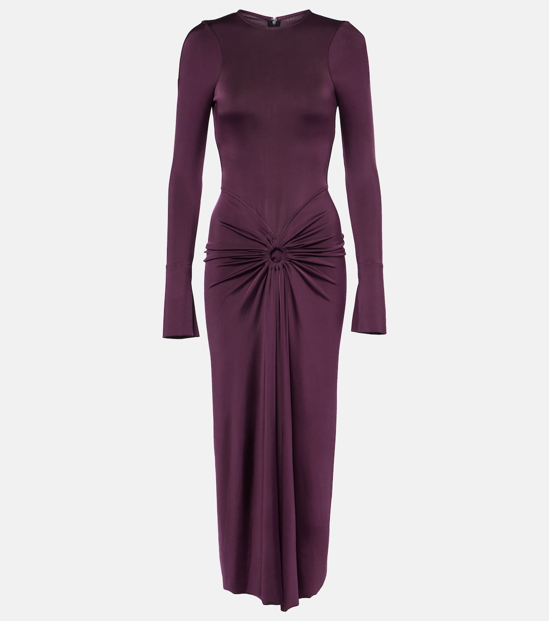 Vestido midi fruncido de jersey | Victoria Beckham