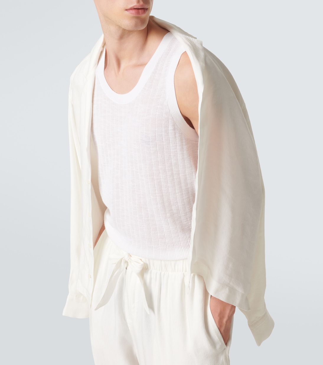 Camiseta de tirantes de algodón y lino | Frescobol Carioca