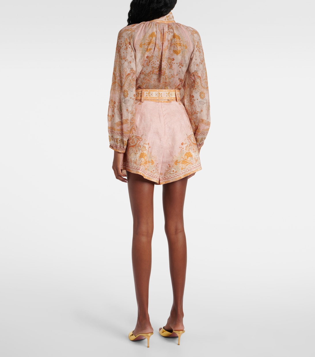 Short Acacia Tuck en lin à taille haute | Zimmermann