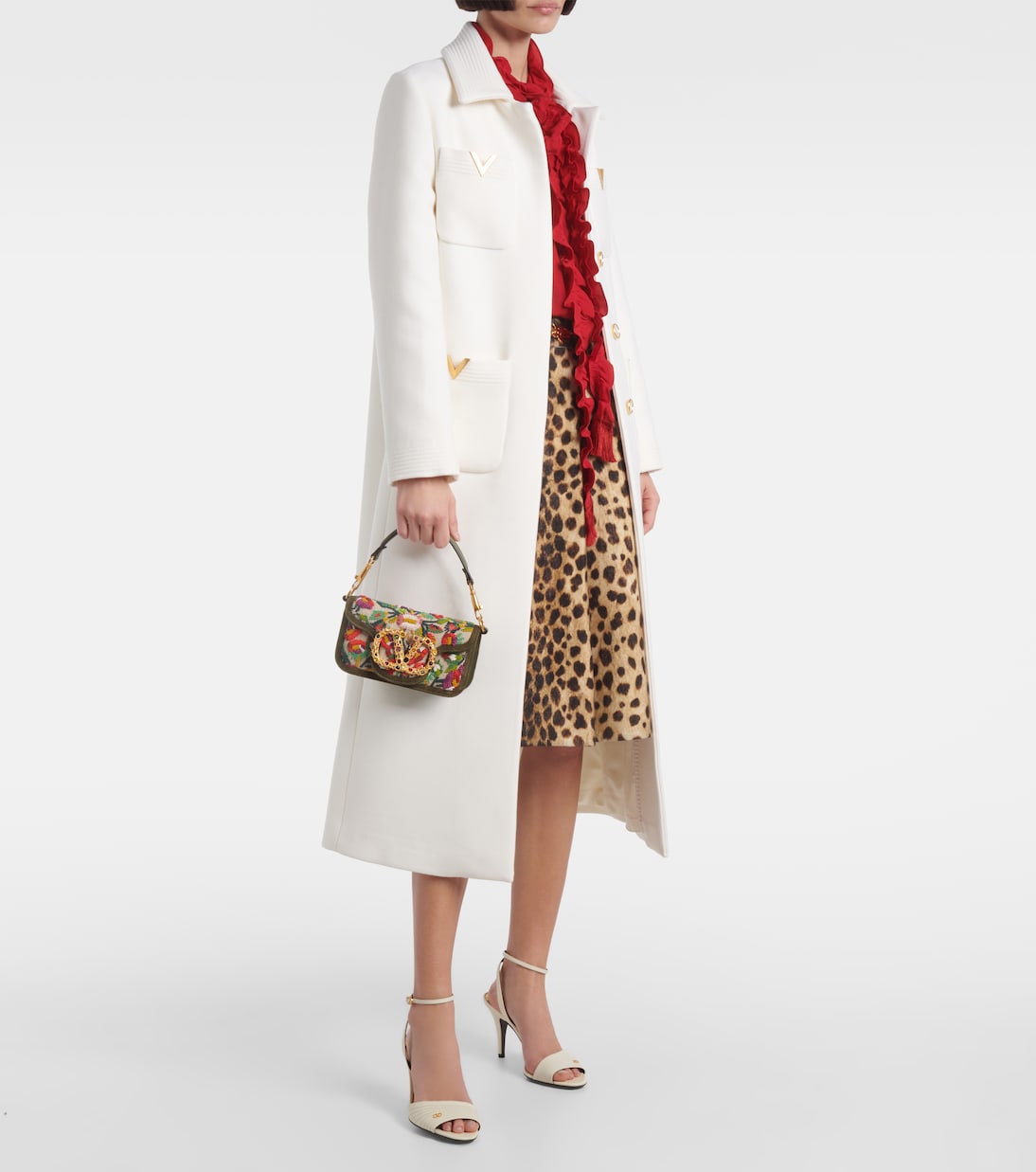 Borsa a spalla Locò Small in jacquard | Valentino Garavani